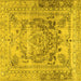 Square Persian Yellow Traditional Rug, tr4550yw