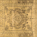 Square Persian Brown Traditional Rug, tr4550brn
