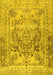 Machine Washable Persian Yellow Traditional Rug, wshtr4550yw