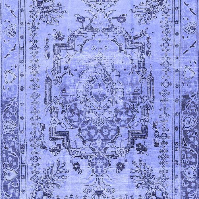 Machine Washable Persian Blue Traditional Rug, wshtr4550blu