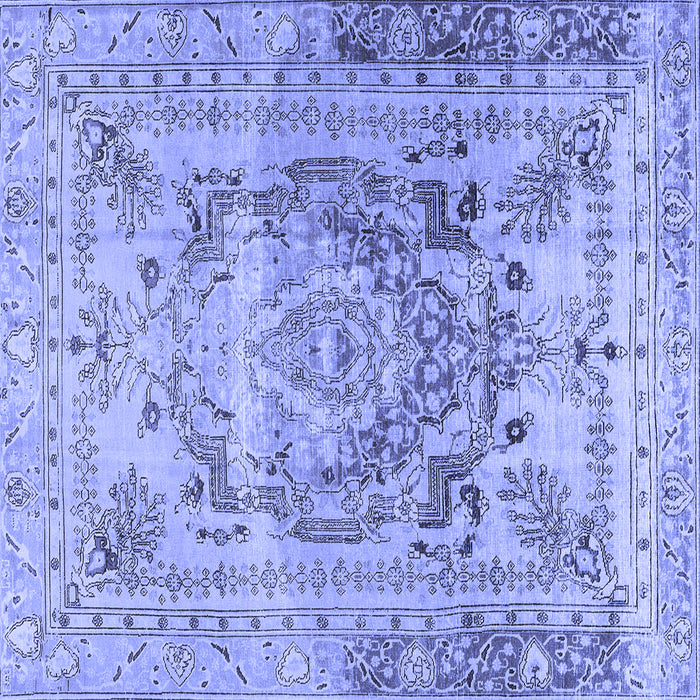 Square Persian Blue Traditional Rug, tr4550blu