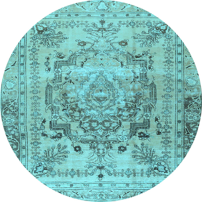 Round Persian Light Blue Traditional Rug, tr4550lblu