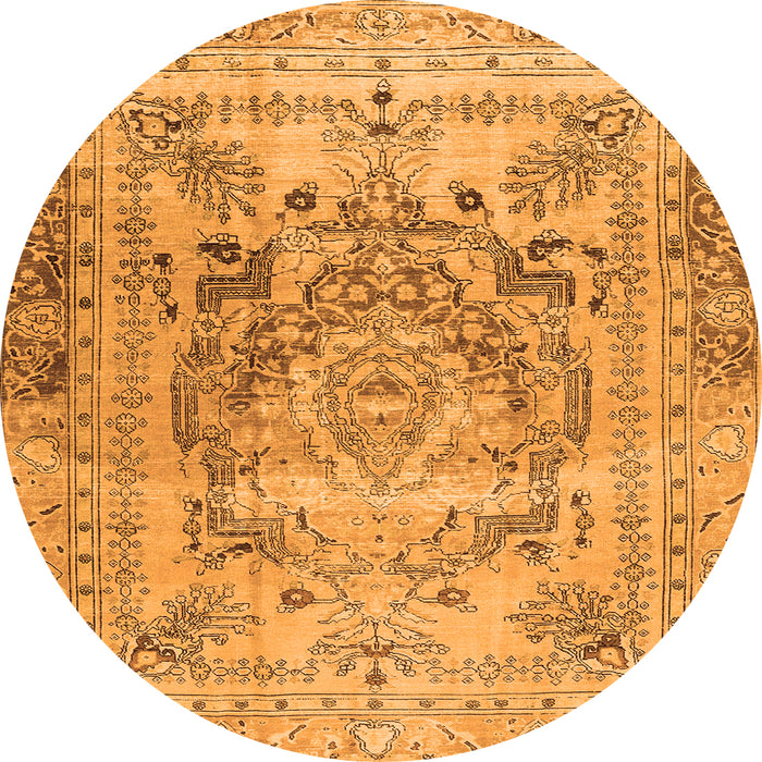 Square Persian Orange Traditional Rug, tr4550org
