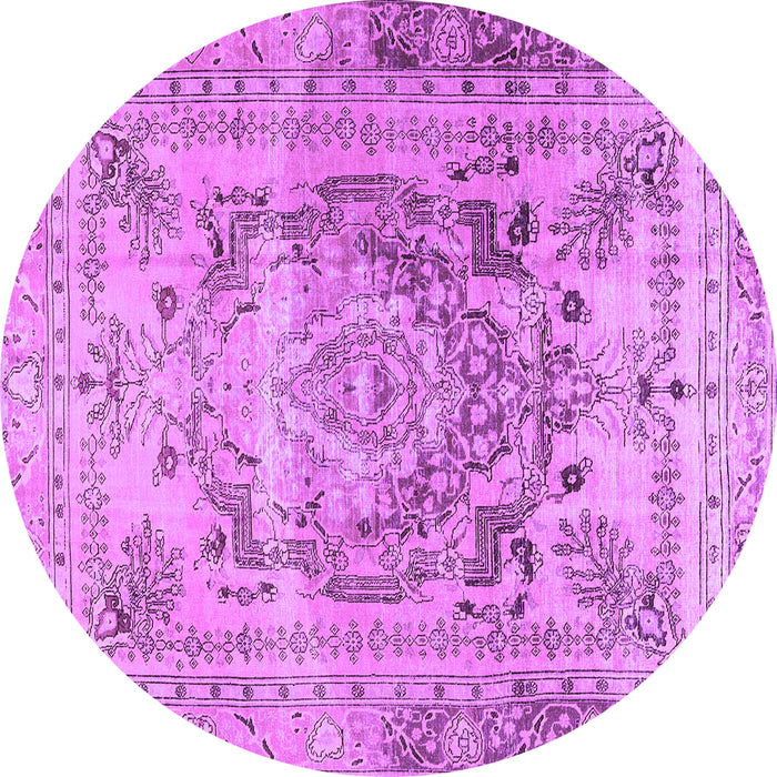 Round Machine Washable Persian Purple Traditional Area Rugs, wshtr4550pur