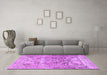 Machine Washable Persian Purple Traditional Area Rugs in a Living Room, wshtr4550pur