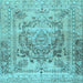 Square Persian Light Blue Traditional Rug, tr4550lblu