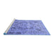 Sideview of Machine Washable Persian Blue Traditional Rug, wshtr4550blu