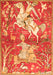 Animal Orange Traditional Rug, tr4551org