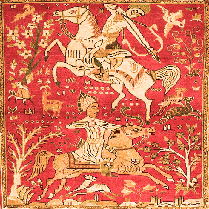 Serging Thickness of Animal Orange Traditional Rug, tr4551org