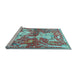 Sideview of Machine Washable Animal Light Blue Traditional Rug, wshtr4551lblu