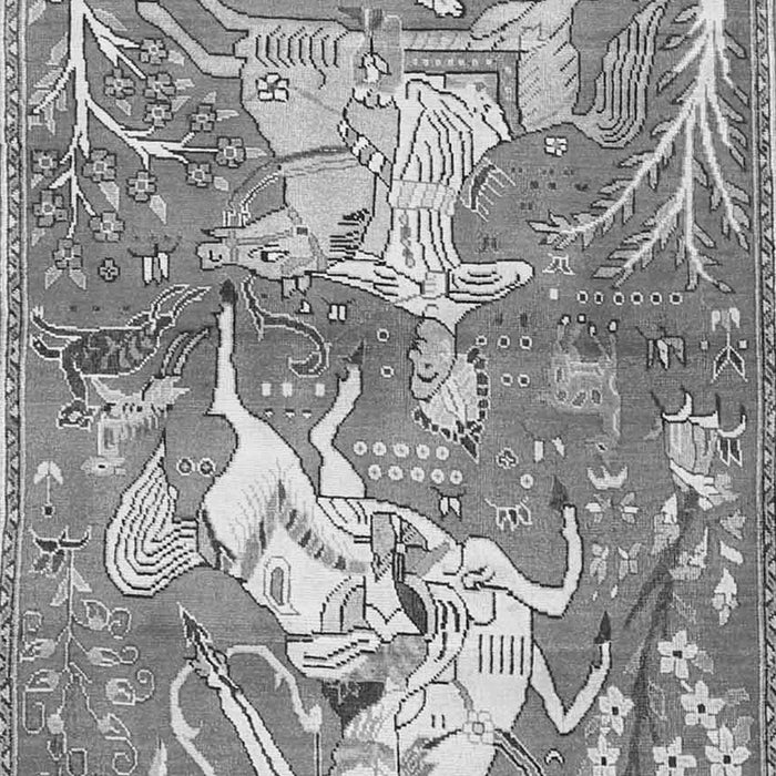 Serging Thickness of Machine Washable Animal Gray Traditional Rug, wshtr4551gry