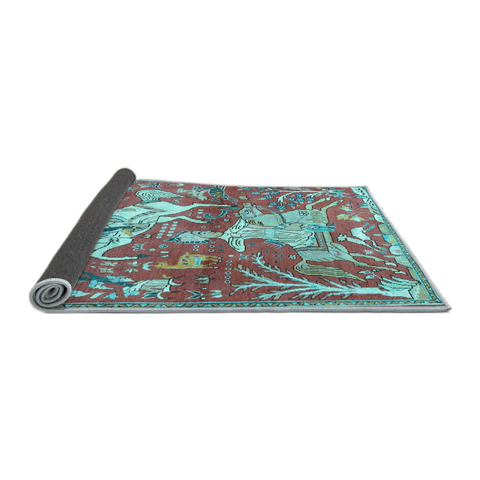 Sideview of Animal Light Blue Traditional Rug, tr4551lblu