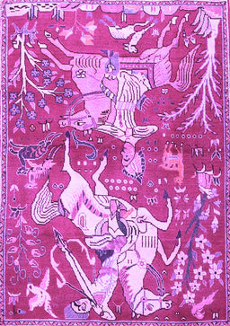 Animal Purple Traditional Rug, tr4551pur