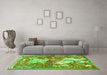 Machine Washable Animal Green Traditional Area Rugs in a Living Room,, wshtr4551grn