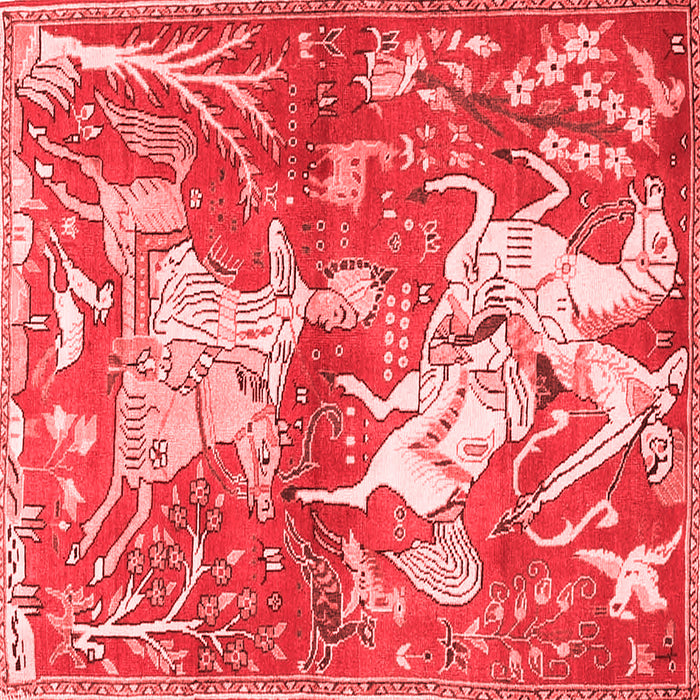 Machine Washable Animal Red Traditional Rug, wshtr4551red