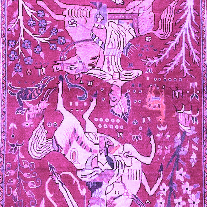 Machine Washable Animal Purple Traditional Area Rugs, wshtr4551pur