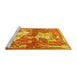 Sideview of Machine Washable Animal Yellow Traditional Rug, wshtr4551yw