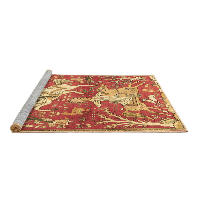 Sideview of Machine Washable Animal Brown Traditional Rug, wshtr4551brn