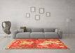 Machine Washable Animal Orange Traditional Area Rugs in a Living Room, wshtr4551org