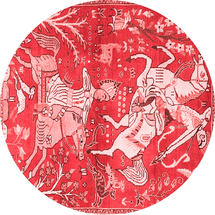 Animal Red Traditional Rug, tr4551red