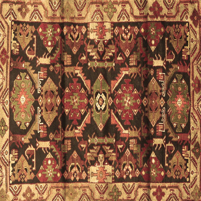 Square Machine Washable Persian Brown Traditional Rug, wshtr4552brn