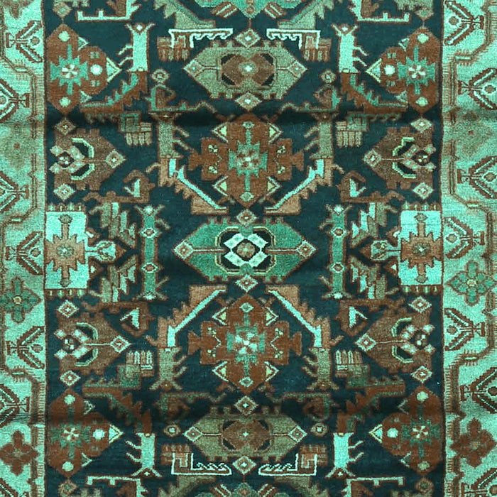 Machine Washable Persian Turquoise Traditional Area Rugs, wshtr4552turq