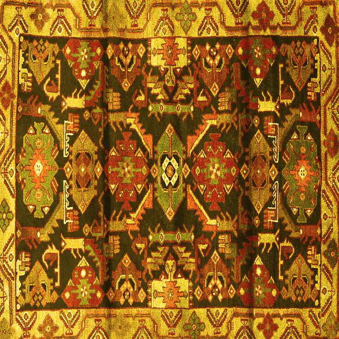 Square Persian Yellow Traditional Rug, tr4552yw