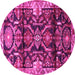 Round Persian Pink Traditional Rug, tr4552pnk