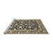 Sideview of Machine Washable Traditional Brown Rug, wshtr4553