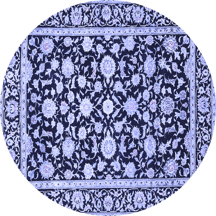 Round Persian Blue Traditional Rug, tr4553blu