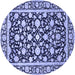 Round Persian Blue Traditional Rug, tr4553blu