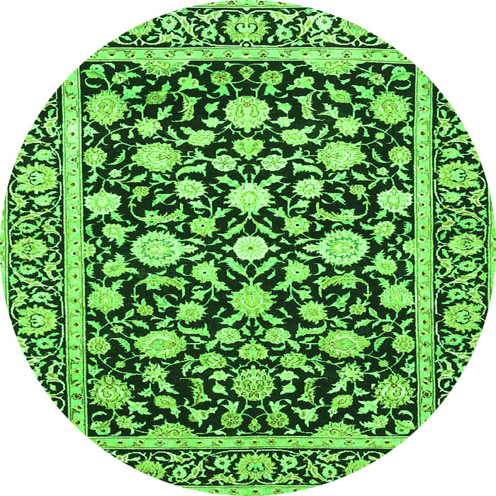 Square Persian Green Traditional Rug, tr4553grn