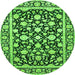 Square Persian Green Traditional Rug, tr4553grn