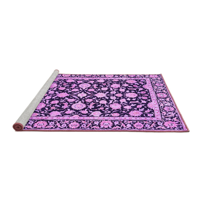 Sideview of Machine Washable Persian Purple Traditional Area Rugs, wshtr4553pur