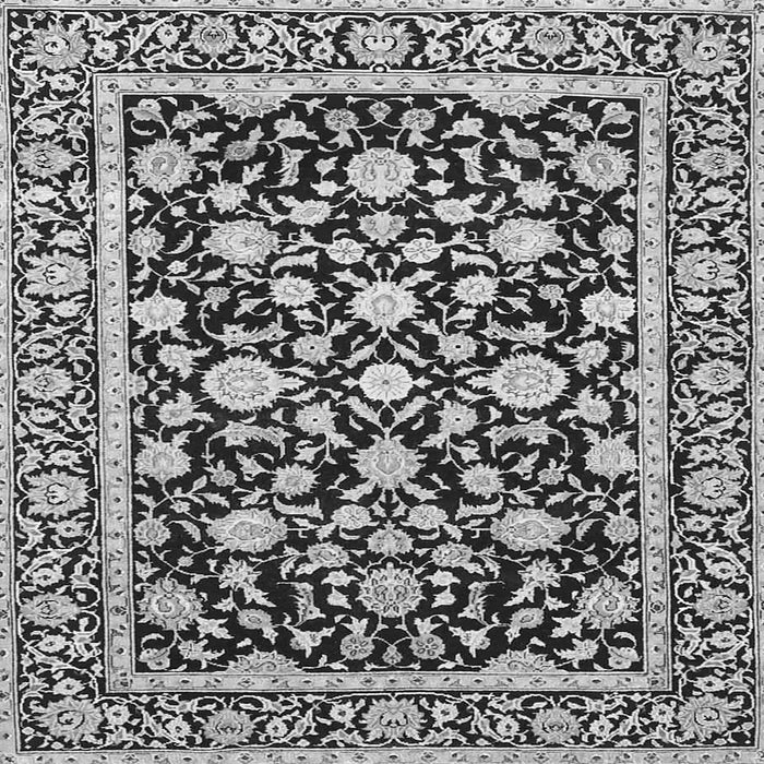 Round Machine Washable Persian Gray Traditional Rug, wshtr4553gry