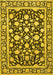 Machine Washable Persian Yellow Traditional Rug, wshtr4553yw