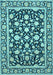 Machine Washable Persian Light Blue Traditional Rug, wshtr4553lblu