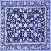 Square Persian Blue Traditional Rug, tr4553blu