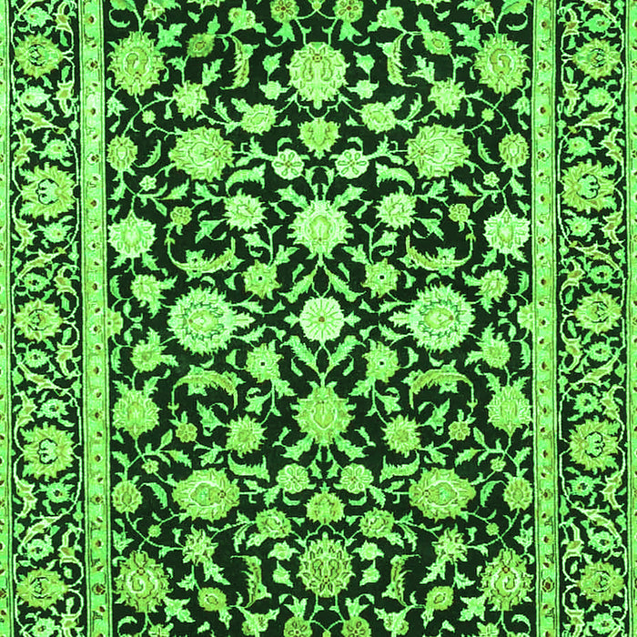 Serging Thickness of Machine Washable Persian Green Traditional Area Rugs, wshtr4553grn