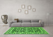 Machine Washable Persian Green Traditional Area Rugs in a Living Room,, wshtr4553grn