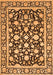 Serging Thickness of Machine Washable Persian Orange Traditional Area Rugs, wshtr4553org