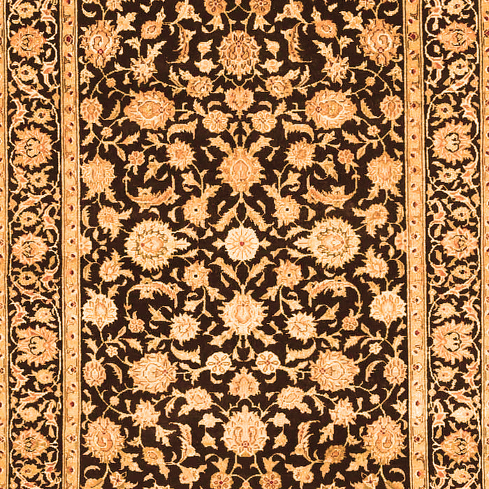 Serging Thickness of Machine Washable Persian Orange Traditional Area Rugs, wshtr4553org