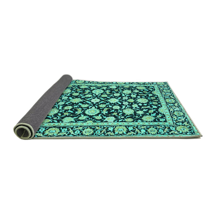 Sideview of Persian Turquoise Traditional Rug, tr4553turq