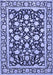 Machine Washable Persian Blue Traditional Rug, wshtr4553blu