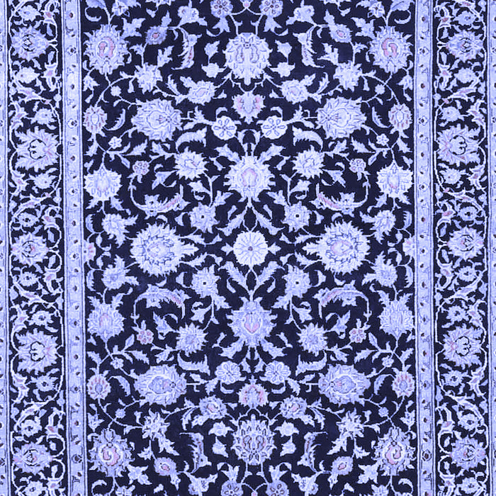 Machine Washable Persian Blue Traditional Rug, wshtr4553blu