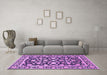 Machine Washable Persian Purple Traditional Area Rugs in a Living Room, wshtr4553pur