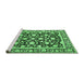 Sideview of Machine Washable Persian Emerald Green Traditional Area Rugs, wshtr4553emgrn