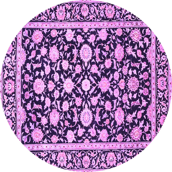 Round Persian Purple Traditional Rug, tr4553pur