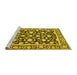 Sideview of Machine Washable Persian Yellow Traditional Rug, wshtr4553yw