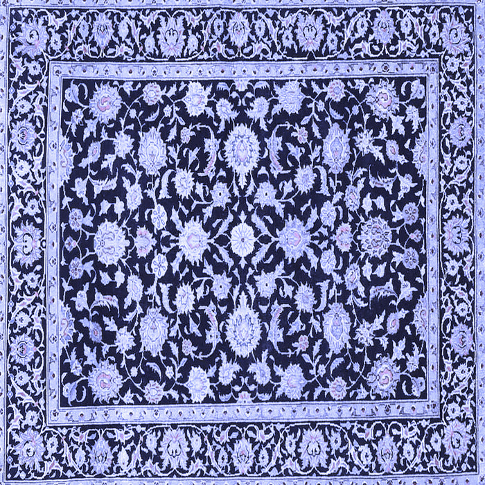 Square Machine Washable Persian Blue Traditional Rug, wshtr4553blu